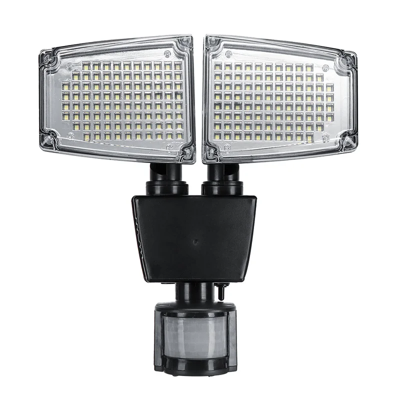 

188 LED Solar Light Dual Head Solar Lamp PIR Motion Sensor Spotlight Waterproof Outdoor Adjustable Angle Lights For Garden Wall