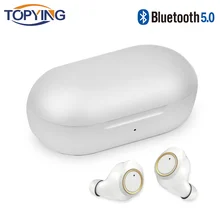Беспроводные наушники TOPYING IPX5, водонепроницаемые Bluetooth наушники, настоящие музыкальные стерео наушники с двойным микрофоном для Xiaomi huawei