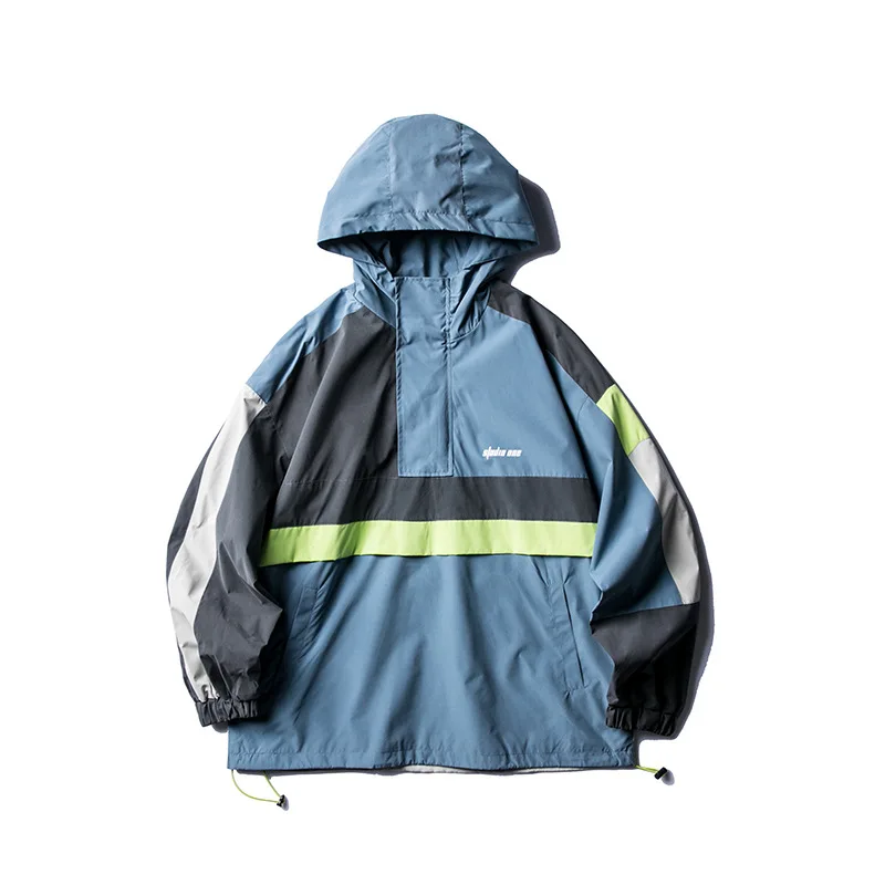 

Wu Airlines 2020 Spring Workwear Joint Contrast Color Coat Men's Popular Brand Hooded Function Couples Jacket Contrast Color Pul