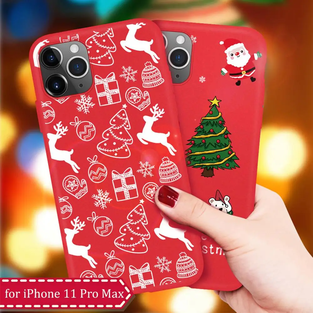 Рождественский Мягкий ТПУ чехол для iPhone 11 Pro Max XR X XS Мультфильм Снеговик Лось