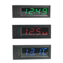 

1 pcs 3in1 Car Voltmeter Accessories Vehicle Thermometer Clock LED Digital Display For Car Voltmeter Equippments High Quality