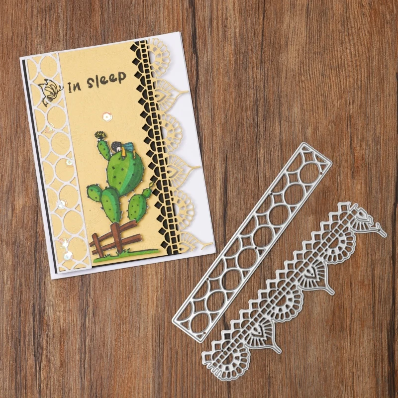 Inlovearts Lace Border Edge Cutting Dies Metal Dies Semicircle Die