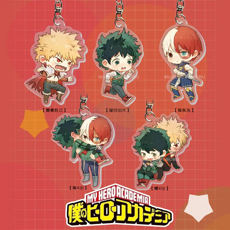 

Anime Boku no My Hero Academia Midoriya Izuku Cosplay CP Laser Acrylic Figure Model Keychain Pendant Keyring Gift