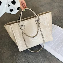 Женская сумка-тоут, женская модная сумка под крокодиловую кожу, Брендовая женская кожаная сумка, большие сумки высокого качества, дизайнерская