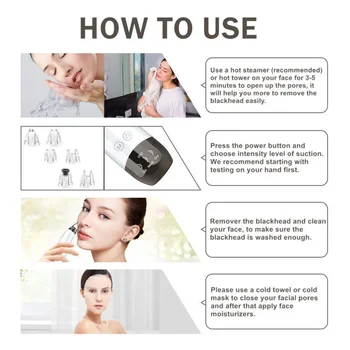 

1 Set Electric Facial Cleaning Instrument Set Blackhead Suction Device Set Electric Suction Machine Pore Blackhead Remover