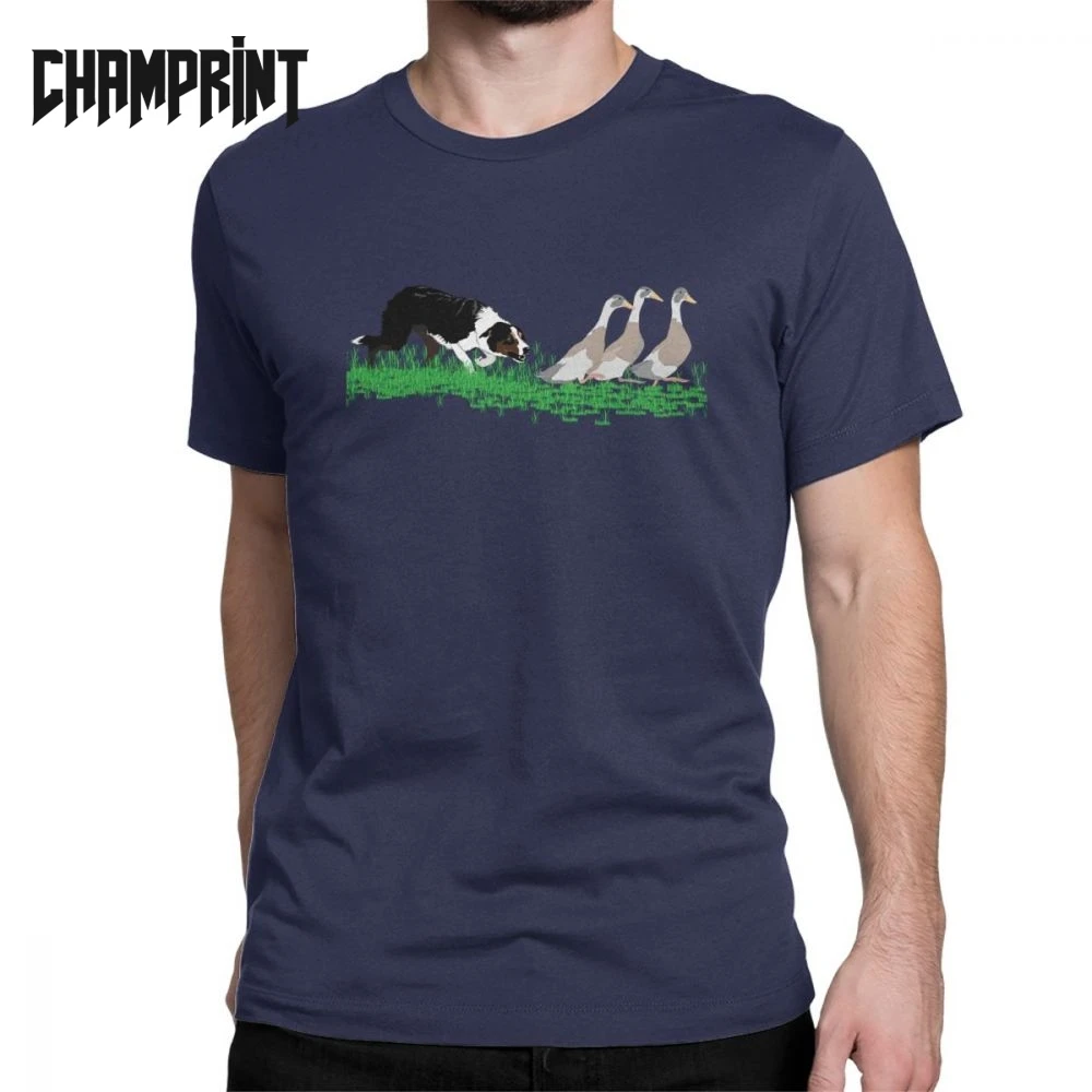 

Border Collies Have Their Ducks In A Row T-Shirt for Men Dogs Lover Pet Collies Dog Cotton Tees Short Sleeve T Shirts Plus Size