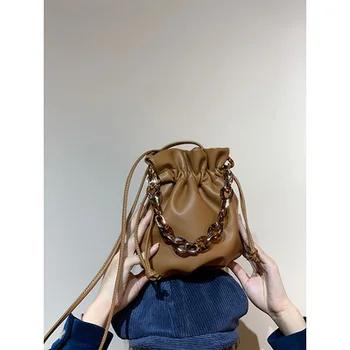 

New bucket bag retro drawstring fisherman Bag Mini blessing bag carrying messenger bag