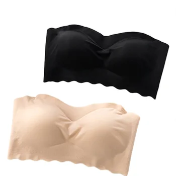 

Women Sexy Tube Tops Solid Color Adjustable Straps Sling Irregular Edge Crop Top Padded Wire-Free Low Chest Wild Fashion Outfit