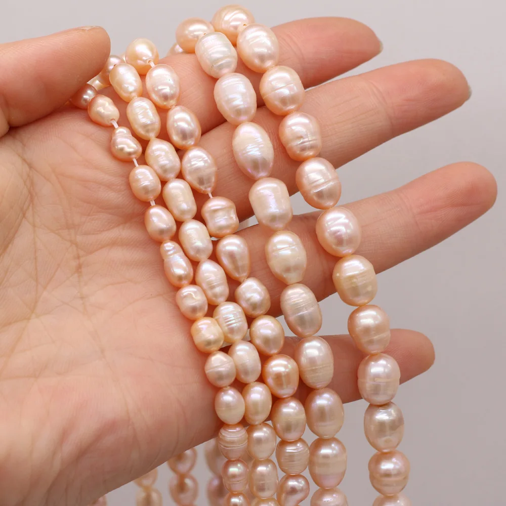 

Natural Freshwater Pearl A Beads Rice- Shape Punch Loose Beads for Jewelry Making DIY Necklace Bracelet Accessories