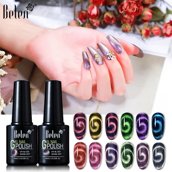 

Belen 9D Shimmer Wide Line Cat Eye Gel Polish Soak Off UV LED Nail Varnish Primer Gel Polish Salon Magnetic Manicure 10ML