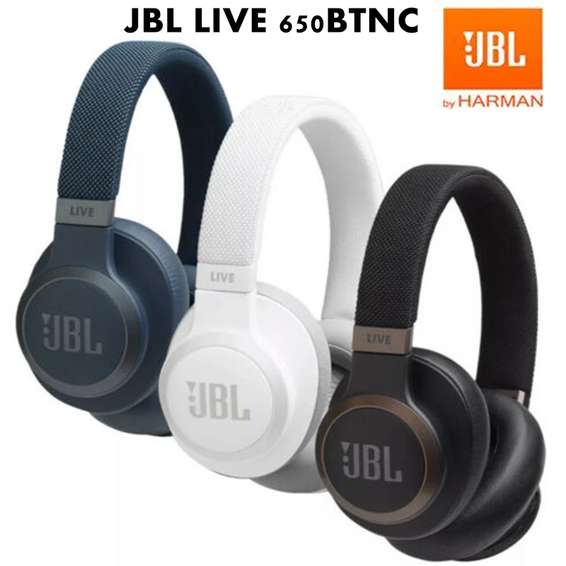 Original JBL LIVE 650BTNC Wireless Bluetooth Headphones Noise Cancelling AI Smart Voice Assistant Earphone Gaming Sports Headset