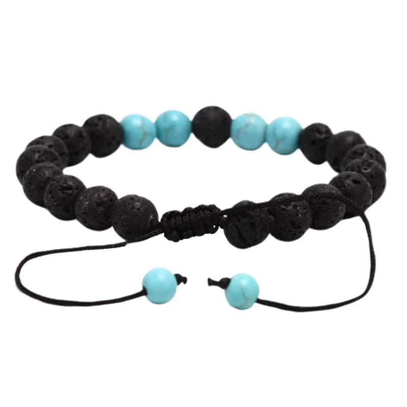 Fashion Natural Volcanic Rocks Beads Adjustable Bracelet Bangle Jewelry Gift