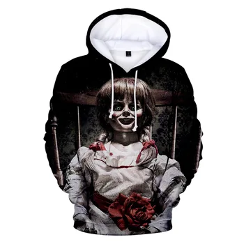 

Scary Annabelle Comes Home Cosplay Hoodies Pullover Hooded Sweatshirts Halloween Costumes For Autumn Winter Men Women Hoodie TOP