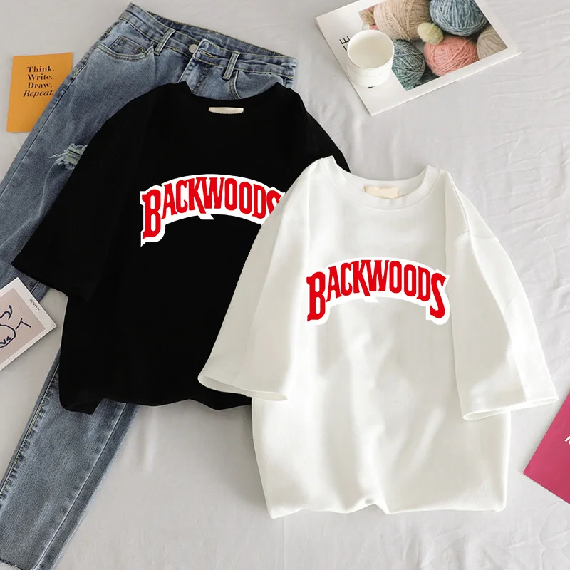 New Harajuku vintage Female Tshirt Backwoods Print Short Sleeve Tops & Tees Fashion Casual T Shirt Women Clothing T-shirts