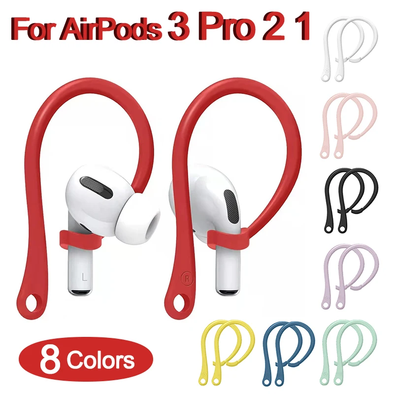 New Silicone Ear Hooks for Apple AirPods pro Accessories Anti-fall Bluetooth Earphone airpods 2 3 Holder Airpods 1 | Электроника