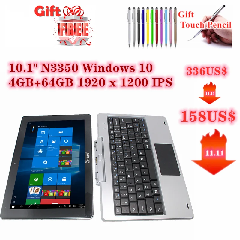 New 10.1 Inch N3350 Fashion Portable Notebook 4GB RAM 64GB ROM Quad Core Windows 10 Tablet PC Dual Cameras WiFi  USB Mini Tabs best drawing tablet