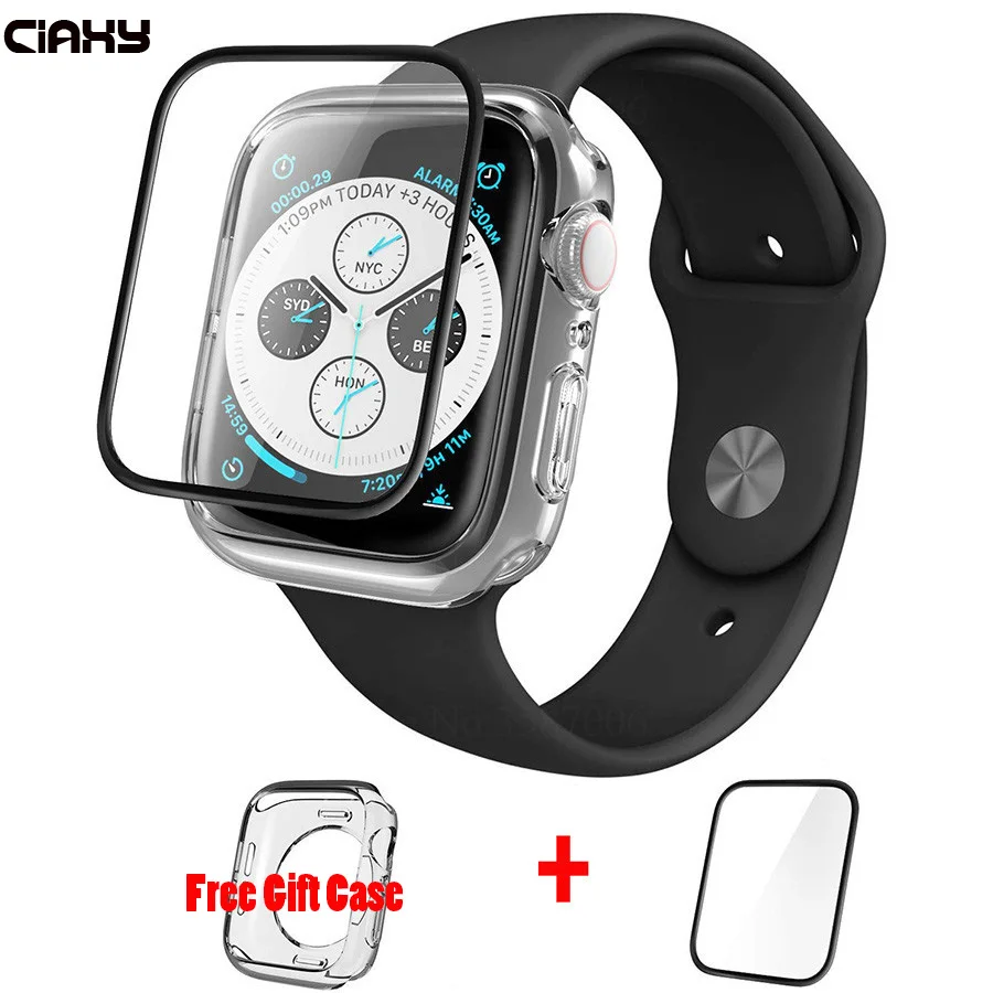 

3D Curved Full Cover Tempered Glass For Apple Watch Series 4 5 3 38mm 42mm 40mm 44mm Screen Protector Protective Film