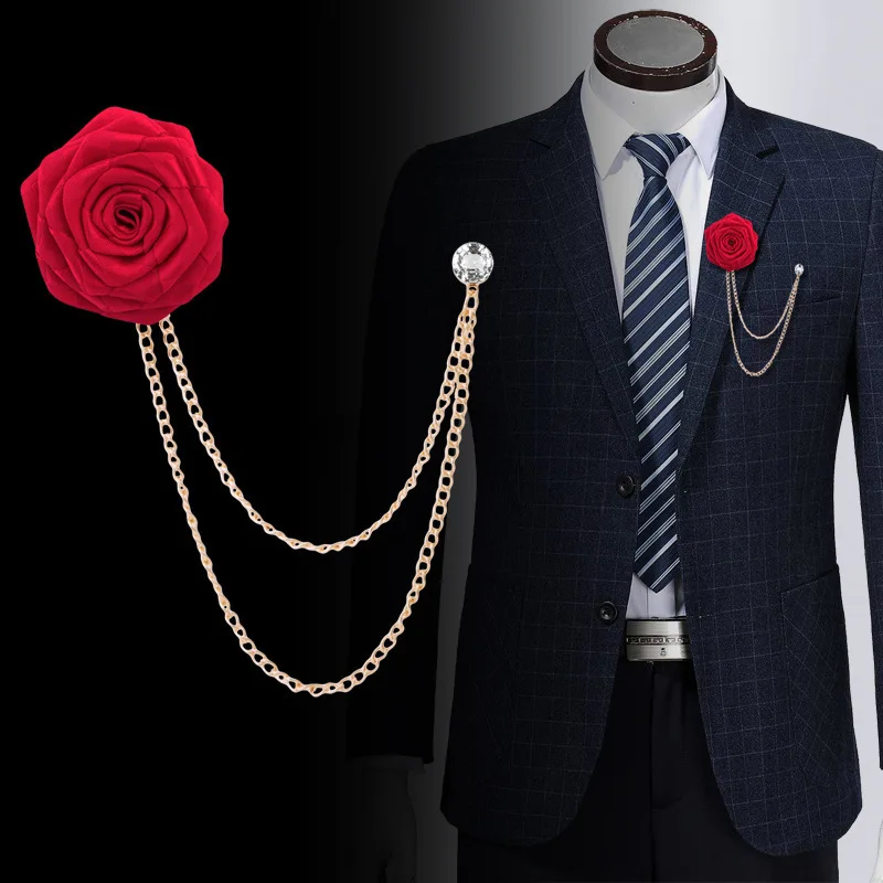 Свадебные Броши в Корейском стиле для жениха из ткани ручной работы значок виде