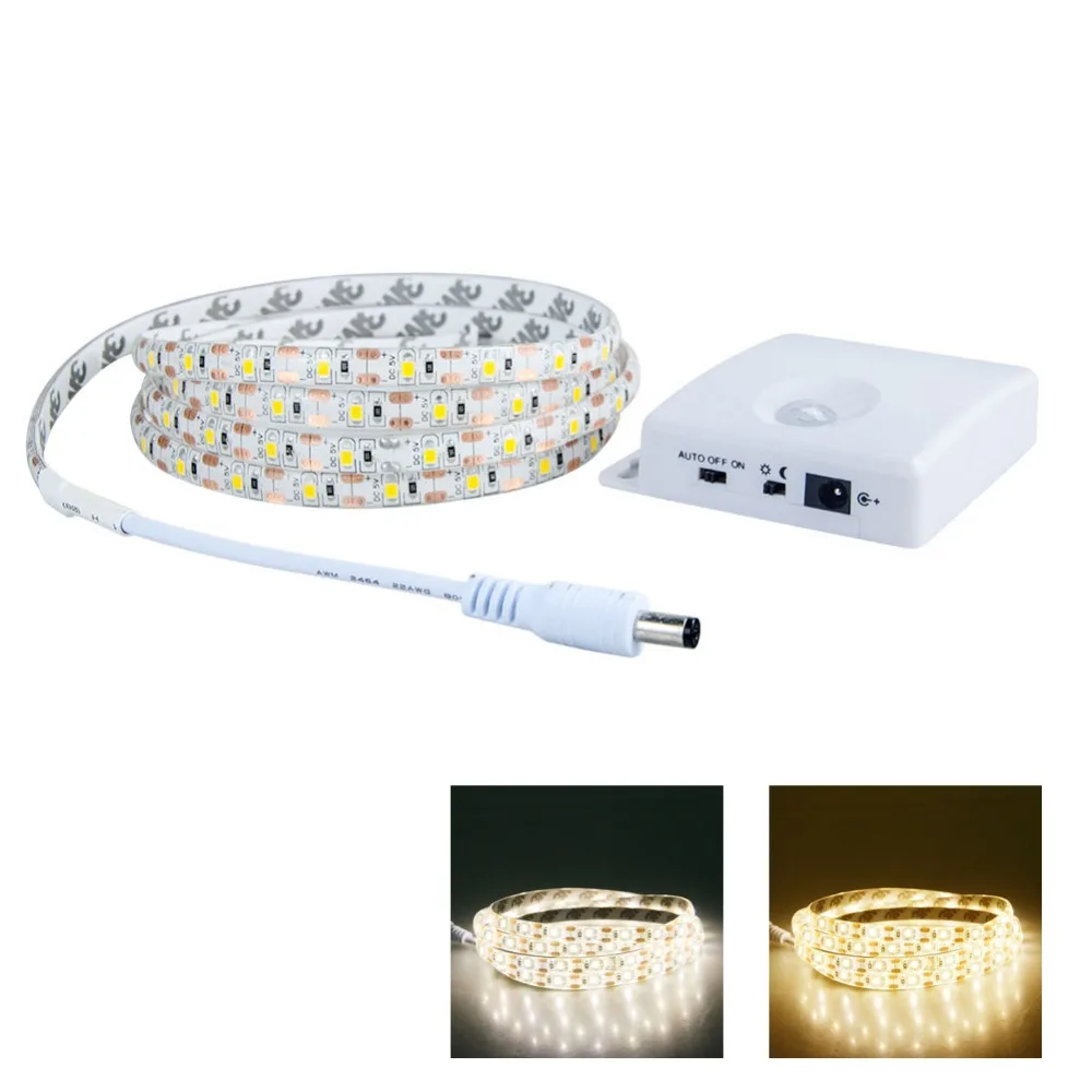 LED Strip PIR Motion Sensor Light Battery Power 2835 SMD Infrared 1m 1.5m 2m 3m Bed Stair Kitchen Closet Body Sensors LEDs Diode | Лампы и