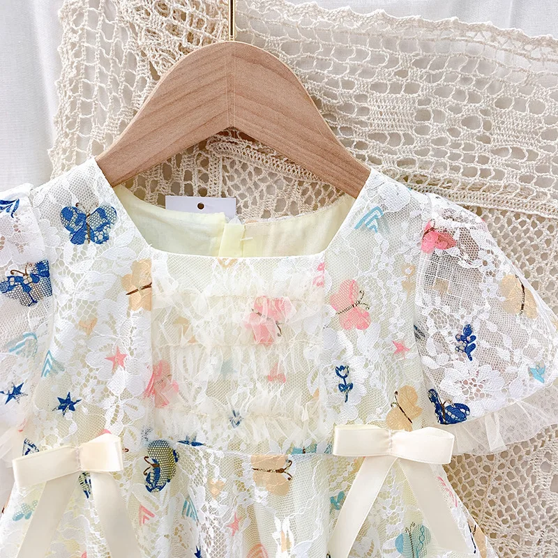 LOVE DD&MM Girls Princess Dresses Summer Children's Clothing Cute Butterfly Lace Bow Comfortable Baby Costume Clothes girls dress princess costume kids clothes