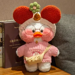 30cm lalafanfan pato brinquedo de pelúcia dos desenhos animados bonito pato recheado boneca brinquedo macio com roupas para crianças kawaii boneca aniversário presente de natal