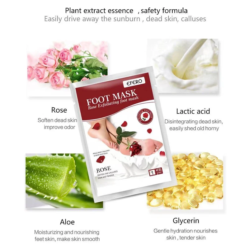 Feet Exfoliating Foot Masks Pedicure Socks Exfoliation Scrub for Feet Mask Remove Dead Skin Heels Foot Peeling Mask For Foot Spa