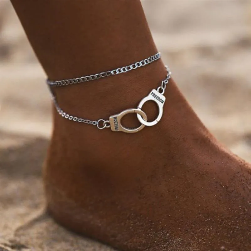 Geometric Ankle Big Circle For Women Foot Anklet Bracet Summer Beach Barefoot Sandals Bracelet Ankle on the leg Female