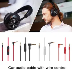 Cable de Audio con conector L de 3,5mm de repuesto, Cable con ángulo de 90 grados, línea de Audio con micrófono, Solo, alta definición Studio Pro