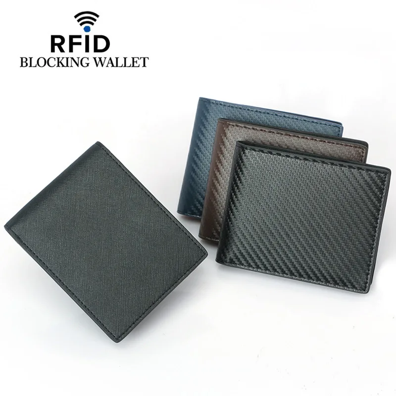 Модный мужской бизнес мини кошелек из искусственной кожи с блокировкой RFID