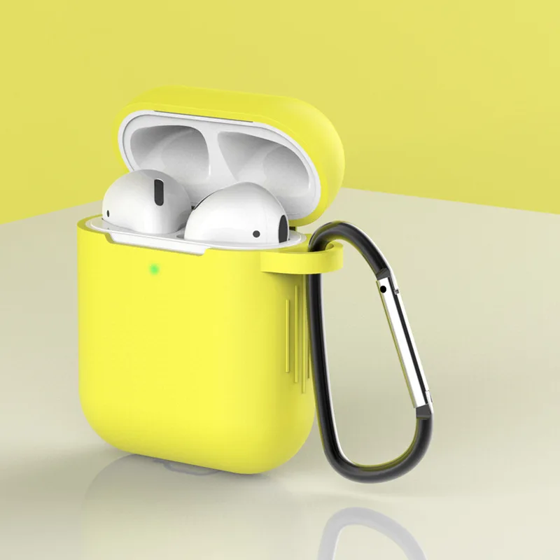 Мягкий силиконовый чехол ярких цветов для Apple Air Pods 2 чехол s для AirPods 2 тонкий противоударный защитный чехол для наушников аксессуар - Цвет: Красный