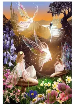 

Fairy Embroidery Mosaic Craft Butterfly Elf Diamond Painting Kit Crystal Picture Wall Paper Rhinestone Drawing Christmas Gift