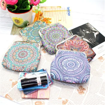 

Women Coin Purses Cute Small Wallet Lady Vintage National wind Coin Wallets Hasp mini bag Girls Kawaii Clutch Change purse Pouch