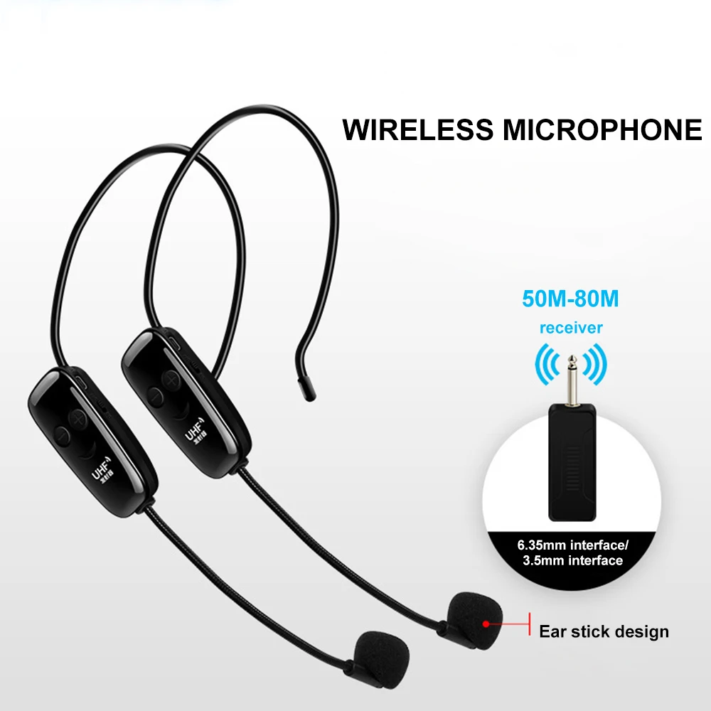 Портативный беспроводной комплект UHF Mic System с головным креплением микрофон