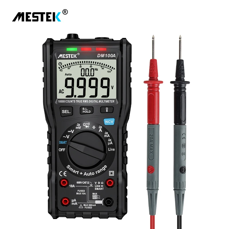 DM100A Цифровой мультиметр 10000 отсчетов Транзистор тестер профессиональный