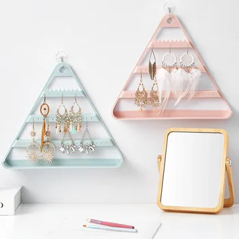 

High Quality ABS Clear Earrings Studs Stand Display Hanging Rack Jewelry Wall Mounted Storage Rack Earring Holder Organizer Gift