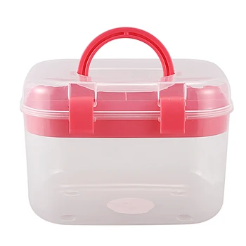 

Plastic Household Multi-functional Medicine Pill Ready Aid Red Transparent Pencil Case