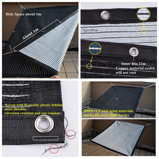 1X1M-Es Uv-Ellenes Árnyékoló Nettó Kert Kültéri Napzók Napfény Zamatos Növényi Burkolat Menedékház Árnyékvitorna Erkély Biztonsági Háló - Image 6