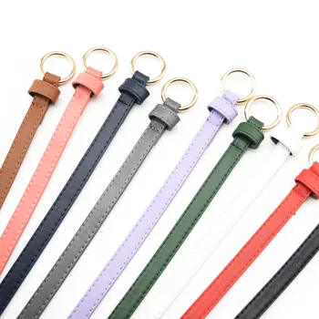

AWAYTR Ring Thin Belt Leather Wild Women's Belt Nine Colors Optional Girdle Fashion Solid Color Dress Waistband Accessories