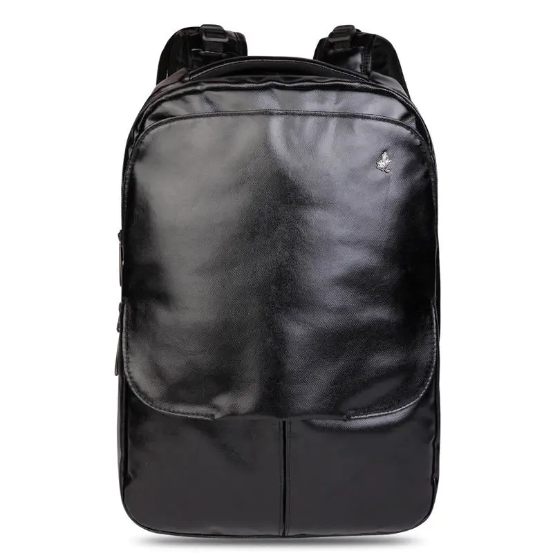 Модная Водонепроницаемая дорожная сумка с гладким покрытием, рюкзак для колледжа и подростков, 13 дюймов, для ноутбука, женский/мужской многофункциональный рюкзак - Цвет: Черный