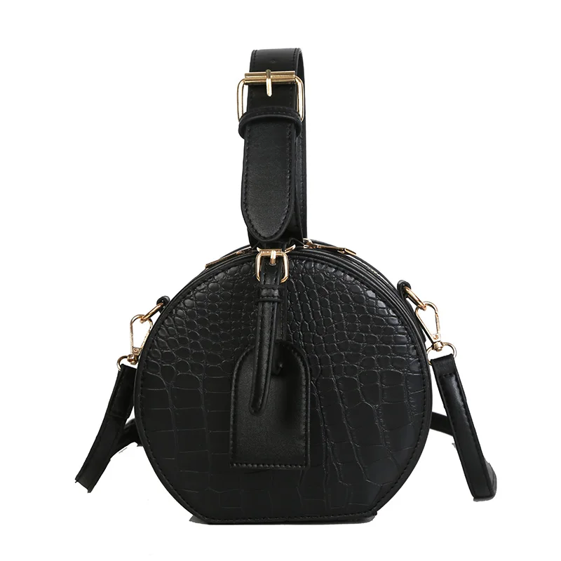 

iVog New Arrival Everyday Ladies Small Messenger Shoulder Handbag Black enciaga Geometric Round Bags for Women 2019