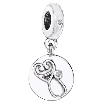 

New 925 Sterling Silver Bead Charm Medical Instruments With Crystal Pendant Beads Fit Pandora Bracelet Bangle Diy Jewelry