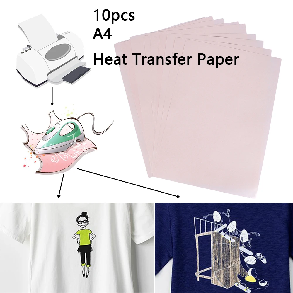 10pcs Laser Iron On Heat Transfer Sheet Printing Paper A4 Light Color Self  Weeding Paper For T shirt Thermal Transfers Papel - AliExpress Home & ...