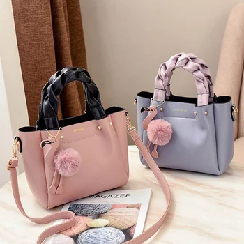 

1 PC Bucket Shoulder Bag With Flamingo Pendent PU Leather Handbag Crossbody Messenger Bag Women Girls Fashion Purse Dropship