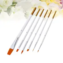 6 шт художников набор кистей для рисования акриловых акварельных круглых волос нейлоновый наконечник остроконечная ручка линия Короткий крюк многофункциональный заостренный U8R4