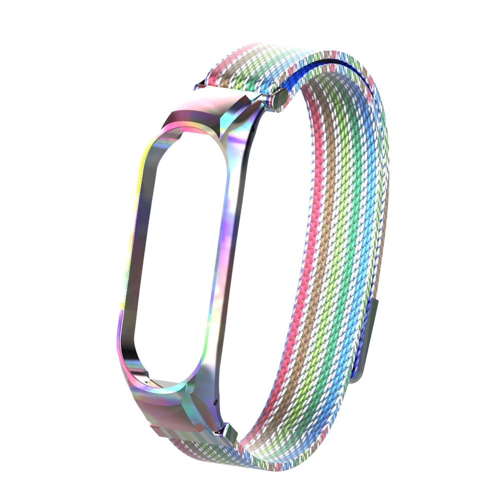 Браслет mi Band 4, 3, магнитный привлекательный металлический браслет и браслет для Xiaomi mi, Band 4, Смарт mi 3, 4, аксессуары, ремешок на запястье - Цвет: rainbow coclor