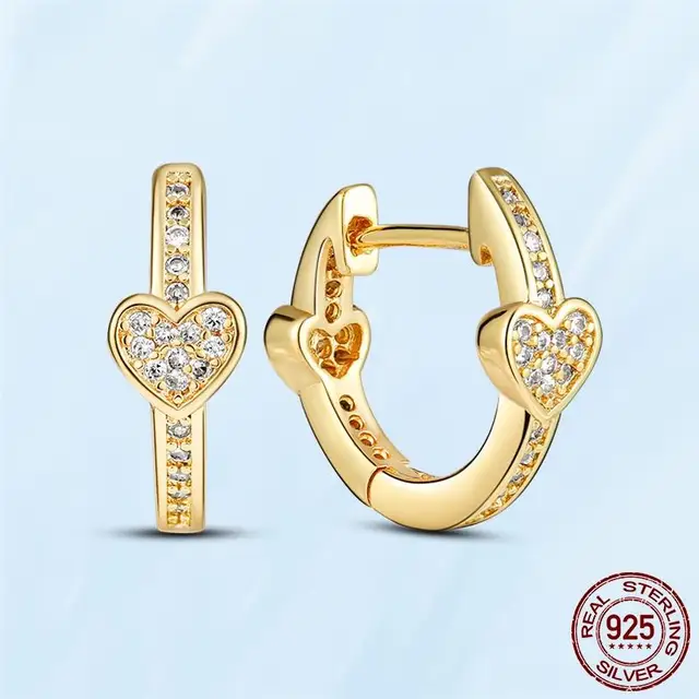 Silver Earrings Real 925 Sterling Silver Asymmetrical Heart Hoop Earrings for Women Fashion Silver Earring Jewelry Gift PAE071