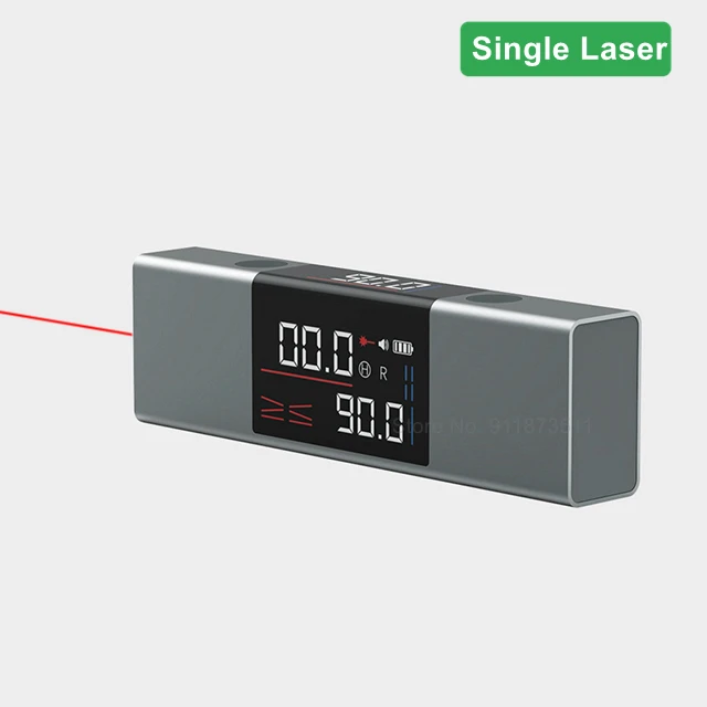 Portable Laser Angle Protractor Digital Inclinometer Angle Measure 2 in 1 Laser Level Ruler Type-C Charging Laser Measurement 