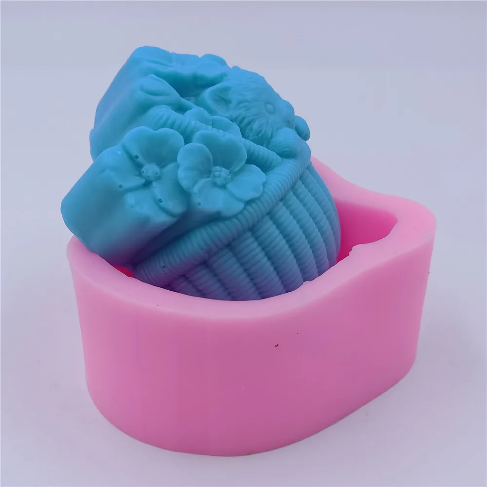 Цветок кошка дизайн формы для мыла 3D DIY силиконовые формы для изготовления мыла