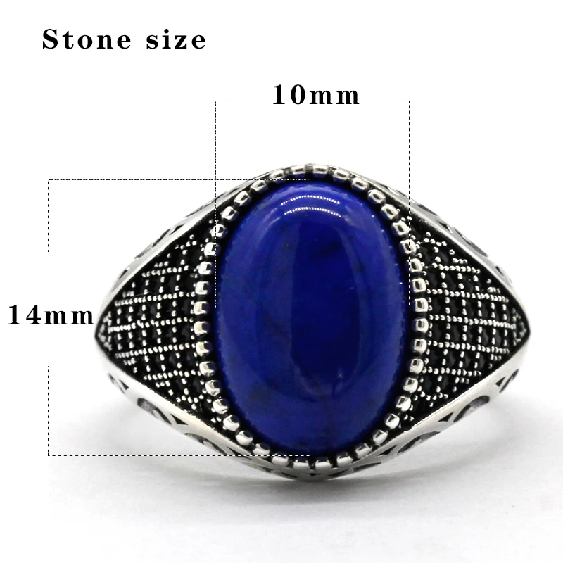 Men's Zulfiqar Sword Ring - Solid 925 Sterling Silver With Green Agate Stone, Handmade In Turkey - View #2