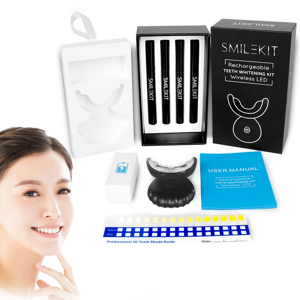 

Teeth Whitening Kit with LED Light Teeth Whitening Oral Care Kit Wireless Teeth Whitening Dental Whitening Beauty Teeth Device